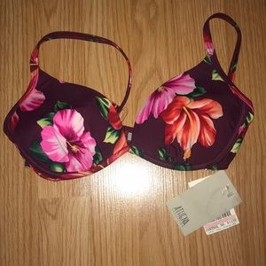 Bathing suit top with flowers